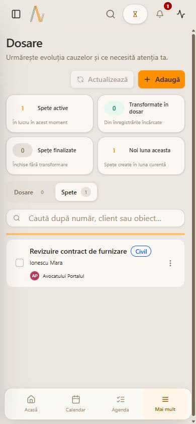 Dosare pe telefon